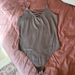 Grey Strappy Bodysuit